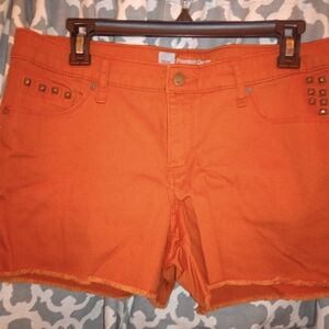 Mossimo Supply Co. Orange Jean Shorts with Studs